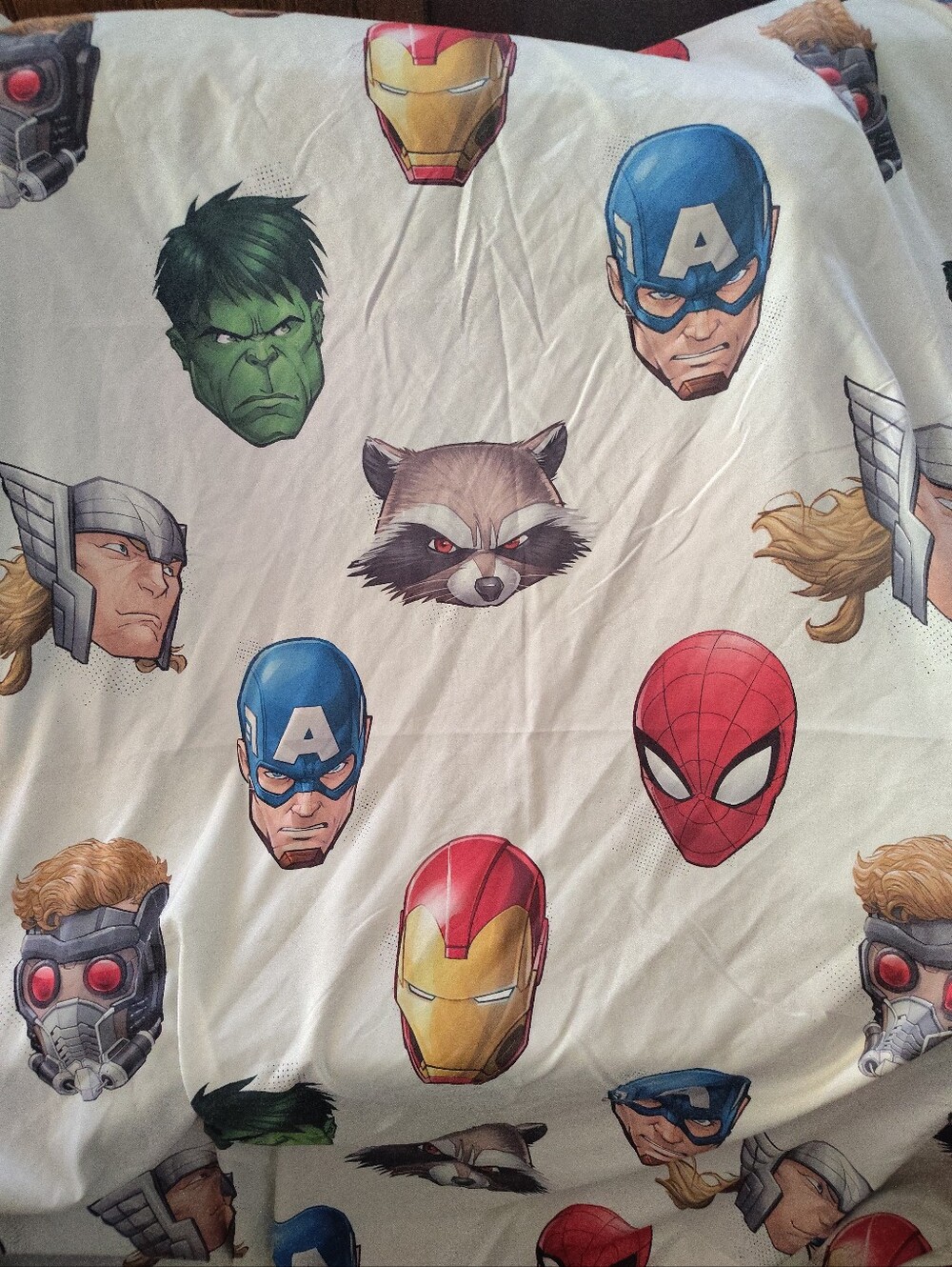Marvel Superhero Twin Flat Sheet Hulk Spiderman Iron Man Thor Rocket Cap America